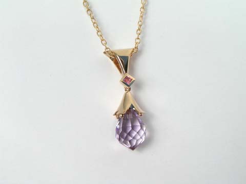 amethyst pink sapphire pendant