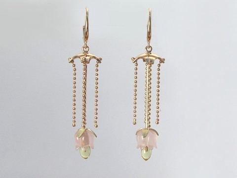 Rose and lemon quartz earrings