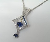 Custom Diamond and Sapphire Pendant